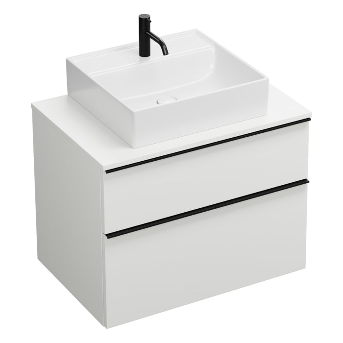 burgbad Eqio Waschtischunterschrank mit Konsolenplatte 80 cm, mit Griffleiste G0252