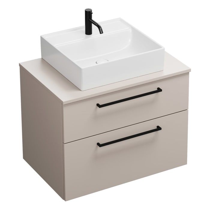 burgbad Eqio Waschtischunterschrank mit Konsolenplatte 80 cm, mit Stangengriff G0234