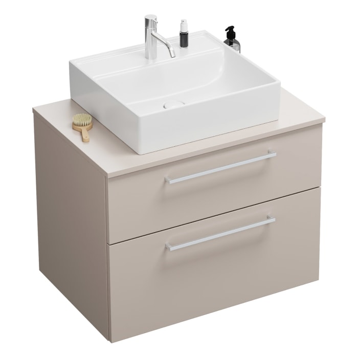 burgbad Eqio Waschtischunterschrank mit Konsolenplatte 80 cm, mit Stangengriff P95