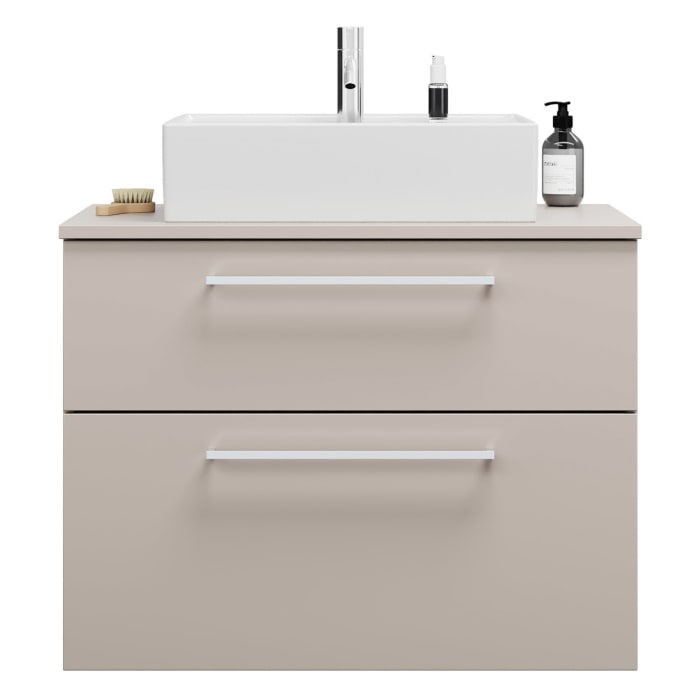 burgbad Eqio Waschtischunterschrank mit Konsolenplatte 80 cm, mit Stangengriff P95