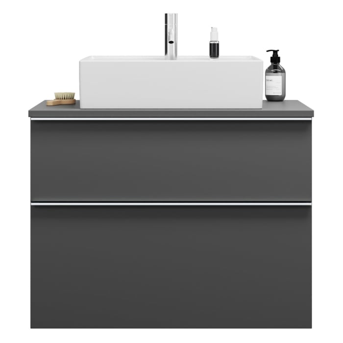 burgbad Eqio Waschtischunterschrank mit Konsolenplatte 80 cm, mit Griffleiste G0251