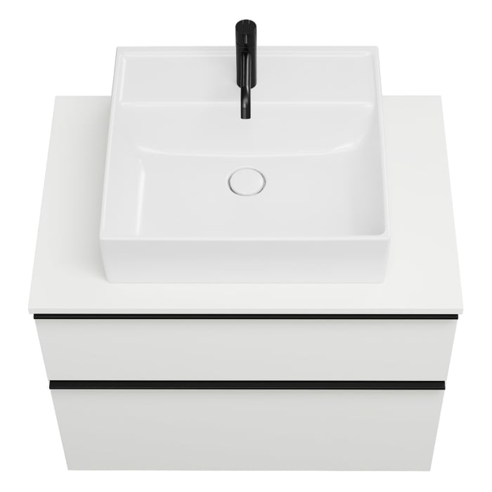 burgbad Eqio Waschtischunterschrank mit Konsolenplatte 80 cm, mit Griffleiste G0252