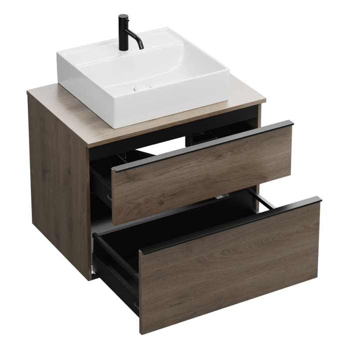 burgbad Eqio Waschtischunterschrank mit Konsolenplatte 80 cm, mit Griffleiste G0252