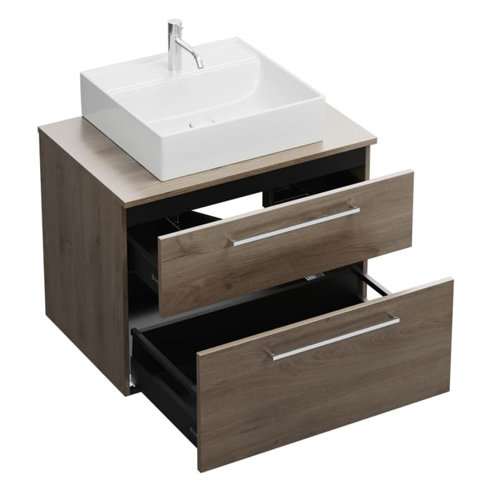 burgbad Eqio Waschtischunterschrank mit Konsolenplatte 80 cm, mit Stangengriff P95