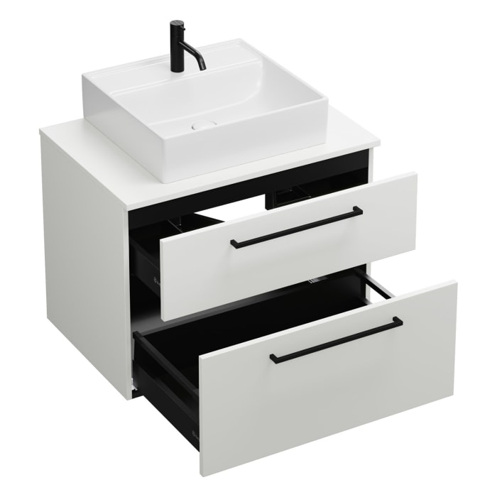 burgbad Eqio Waschtischunterschrank mit Konsolenplatte 80 cm, mit Stangengriff G0234