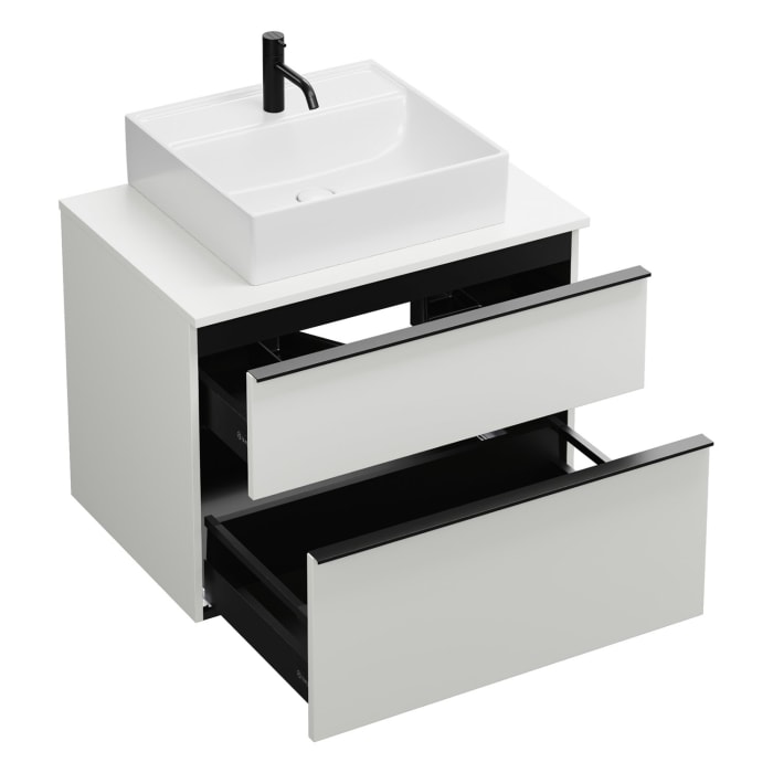 burgbad Eqio Waschtischunterschrank mit Konsolenplatte 80 cm, mit Griffleiste G0252