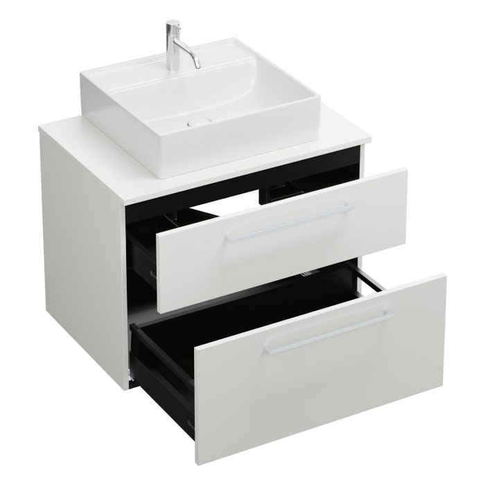 burgbad Eqio Waschtischunterschrank mit Konsolenplatte 80 cm, mit Stangengriff P95