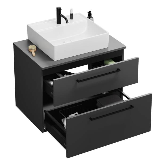 burgbad Eqio Waschtischunterschrank mit Konsolenplatte 80 cm, mit Stangengriff G0234