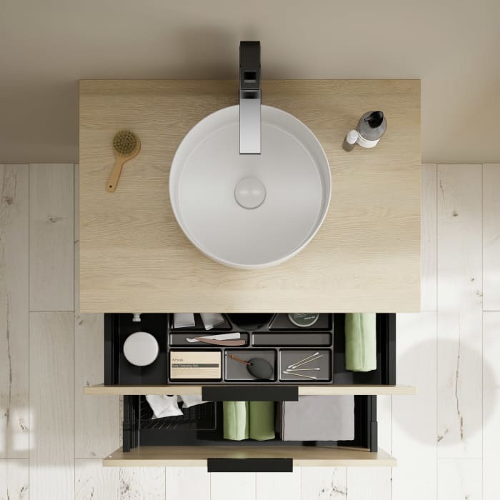 burgbad Eqio Waschtischunterschrank mit Konsolenplatte 80 cm, mit Griff G0200