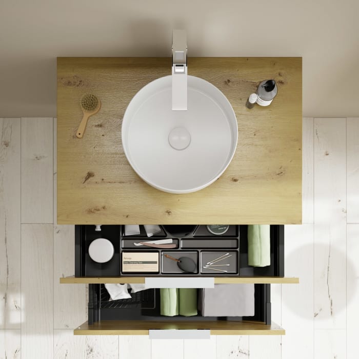 burgbad Eqio Waschtischunterschrank mit Konsolenplatte 80 cm, mit Griff G0146