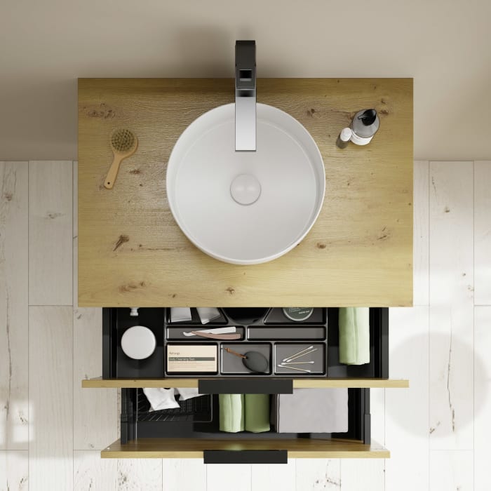 burgbad Eqio Waschtischunterschrank mit Konsolenplatte 80 cm, mit Griff G0200