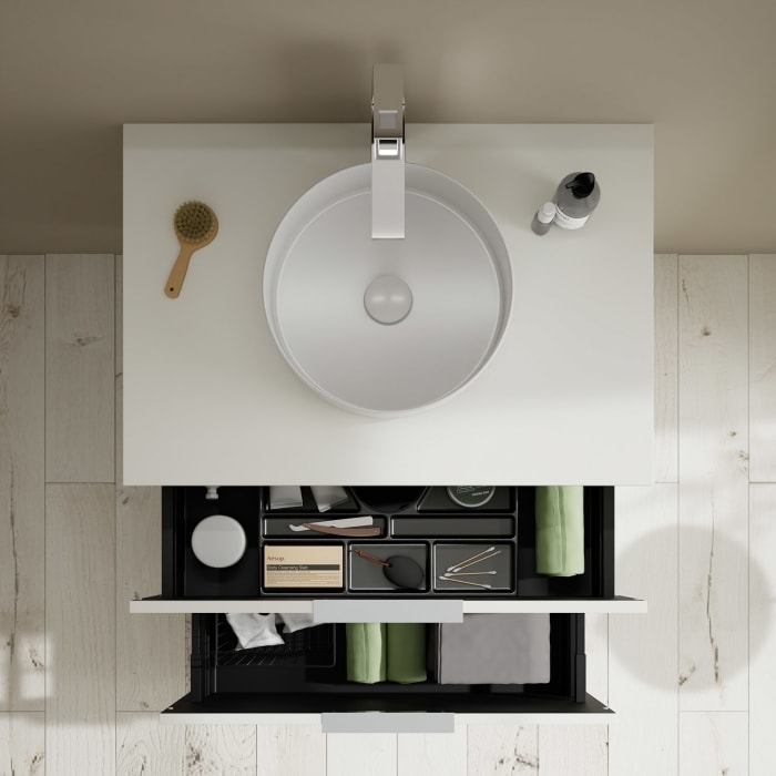 burgbad Eqio Waschtischunterschrank mit Konsolenplatte 80 cm, mit Griff G0146