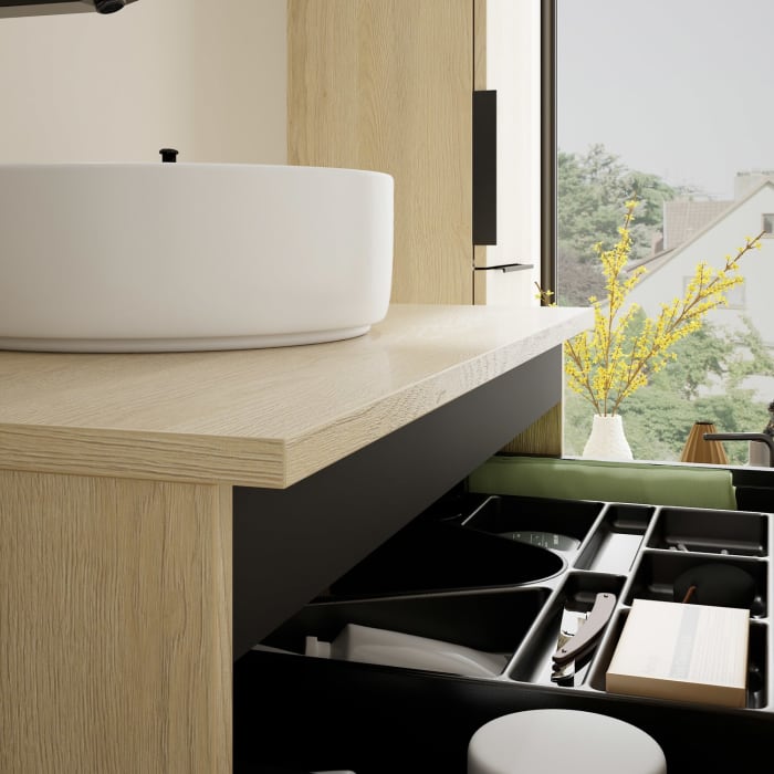 burgbad Eqio Waschtischunterschrank mit Konsolenplatte 80 cm, mit Griff G0200