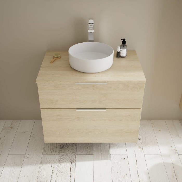 burgbad Eqio Waschtischunterschrank mit Konsolenplatte 80 cm, mit Griff G0146