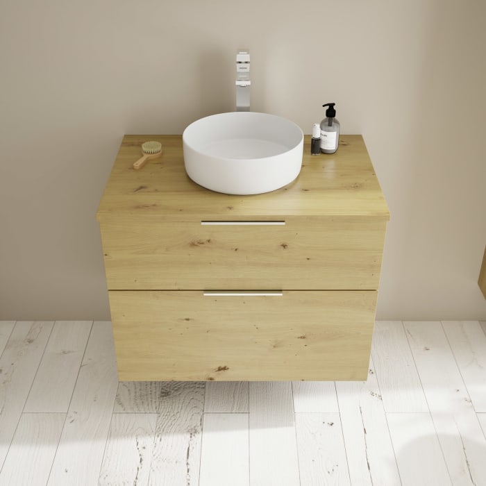 burgbad Eqio Waschtischunterschrank mit Konsolenplatte 80 cm, mit Griff G0146