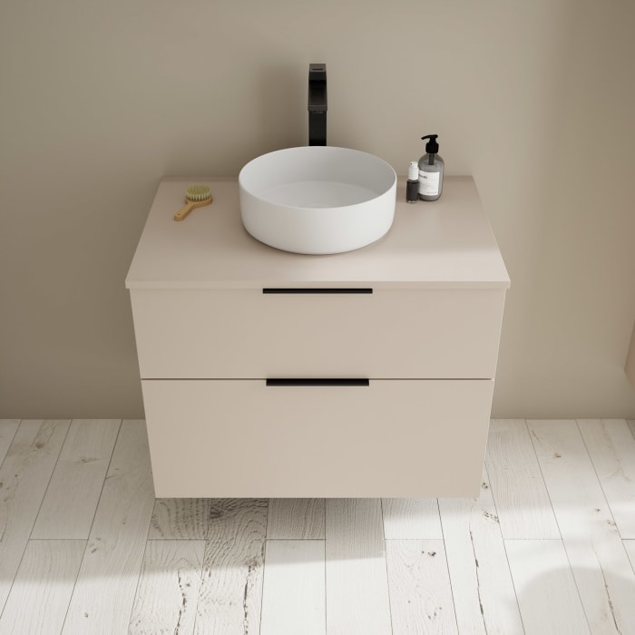 burgbad Eqio Waschtischunterschrank mit Konsolenplatte 80 cm, mit Griff G0200