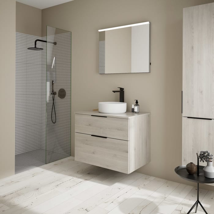 burgbad Eqio Waschtischunterschrank mit Konsolenplatte 80 cm, mit Griff G0200