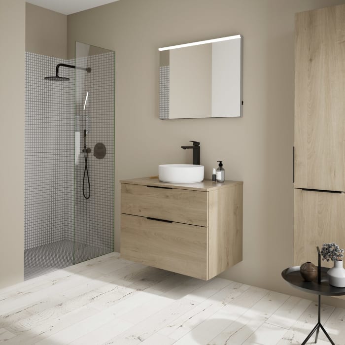 burgbad Eqio Waschtischunterschrank mit Konsolenplatte 80 cm, mit Griff G0200