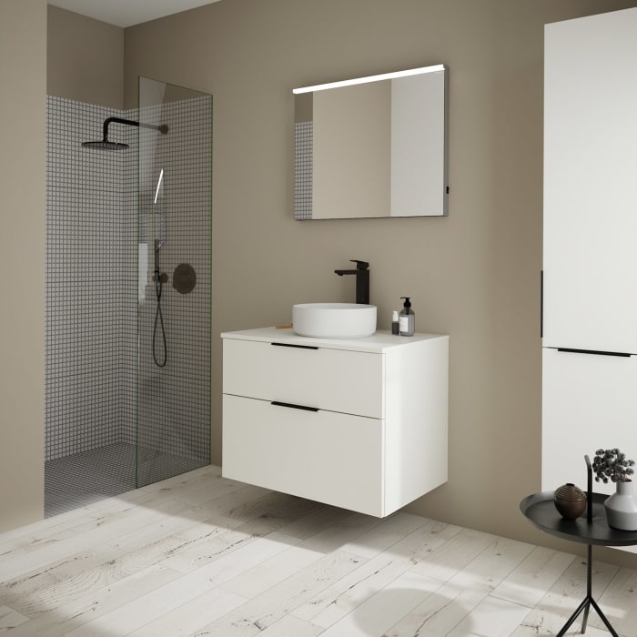 burgbad Eqio Waschtischunterschrank mit Konsolenplatte 80 cm, mit Griff G0200