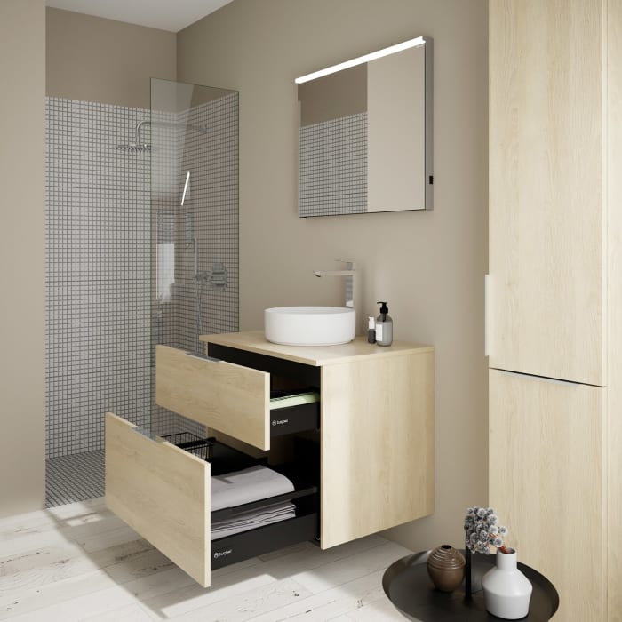 burgbad Eqio Waschtischunterschrank mit Konsolenplatte 80 cm, mit Griff G0146