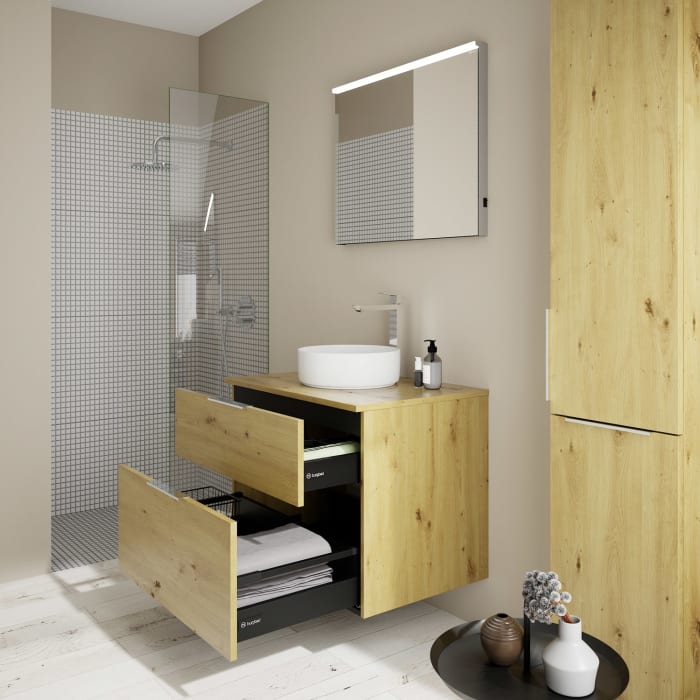 burgbad Eqio Waschtischunterschrank mit Konsolenplatte 80 cm, mit Griff G0146