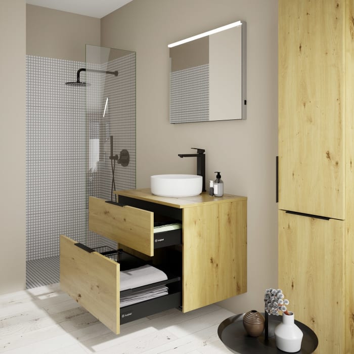 burgbad Eqio Waschtischunterschrank mit Konsolenplatte 80 cm, mit Griff G0200