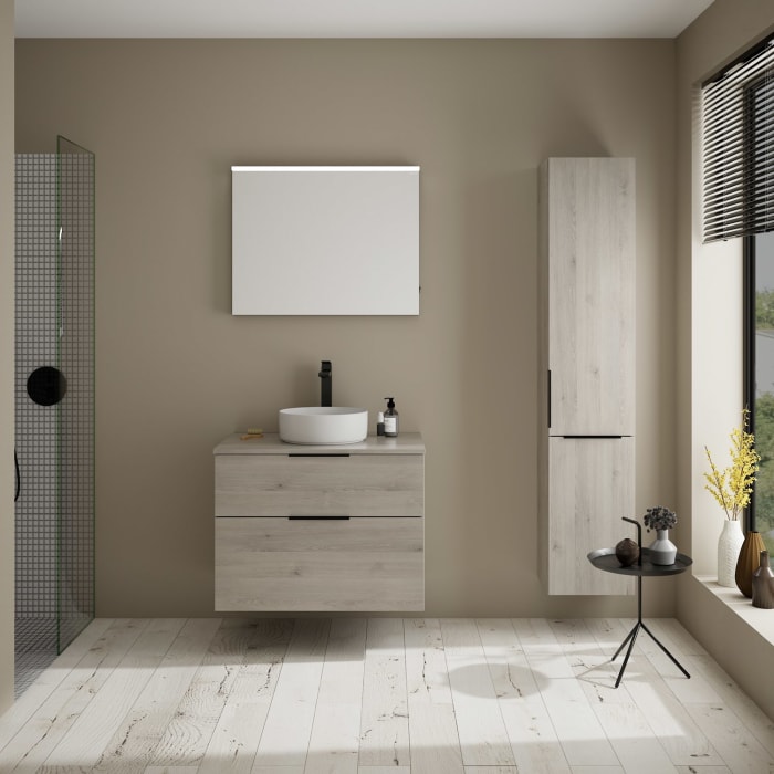 burgbad Eqio Waschtischunterschrank mit Konsolenplatte 80 cm, mit Griff G0200