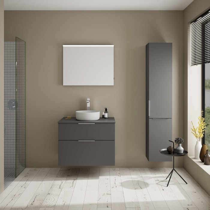 burgbad Eqio Waschtischunterschrank mit Konsolenplatte 80 cm, mit Griff G0146