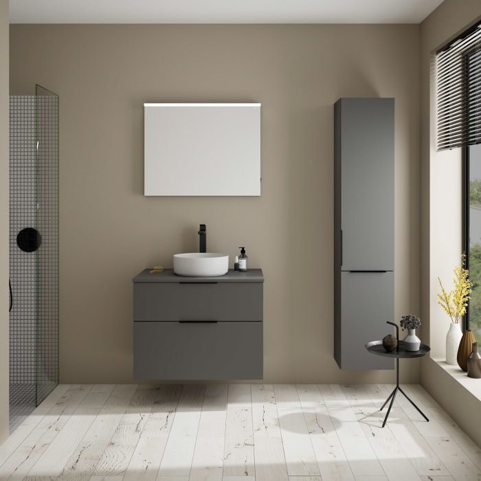 burgbad Eqio Waschtischunterschrank mit Konsolenplatte 80 cm, mit Griff G0200