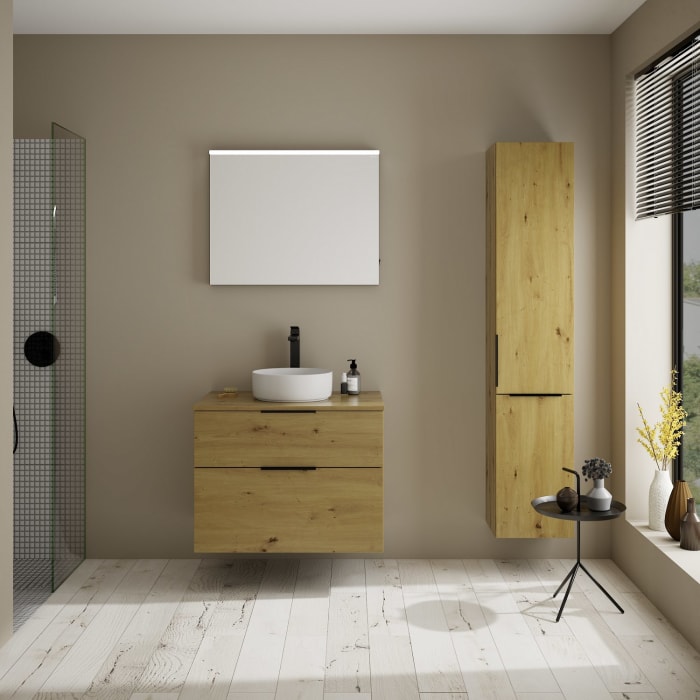 burgbad Eqio Waschtischunterschrank mit Konsolenplatte 80 cm, mit Griff G0200