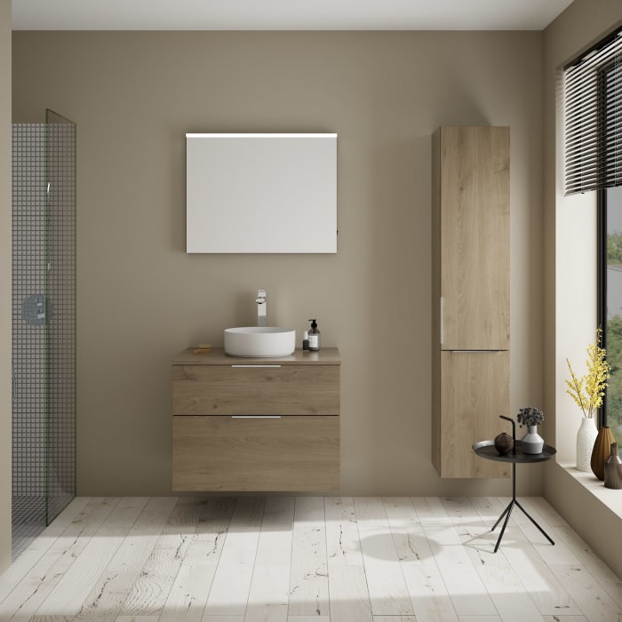 burgbad Eqio Waschtischunterschrank mit Konsolenplatte 80 cm, mit Griff G0146