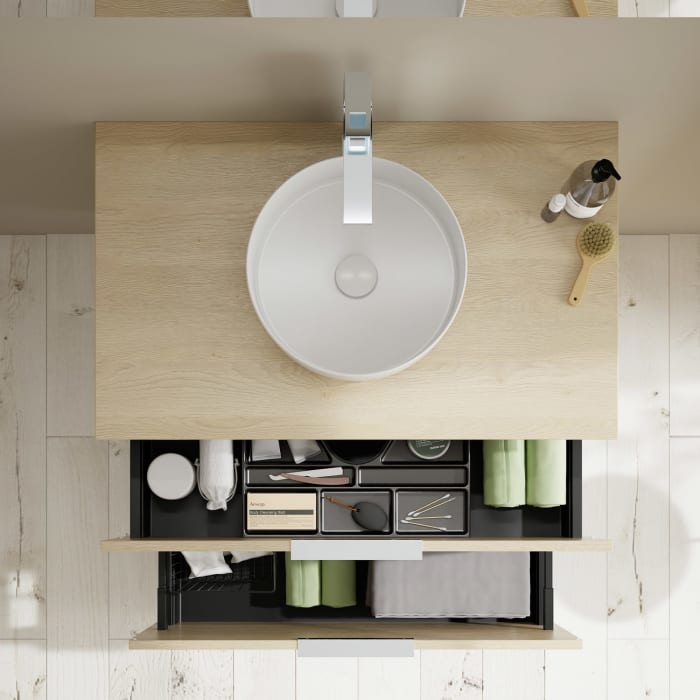 burgbad Eqio Waschtischunterschrank mit Konsolenplatte 90 cm, mit Griff G0146