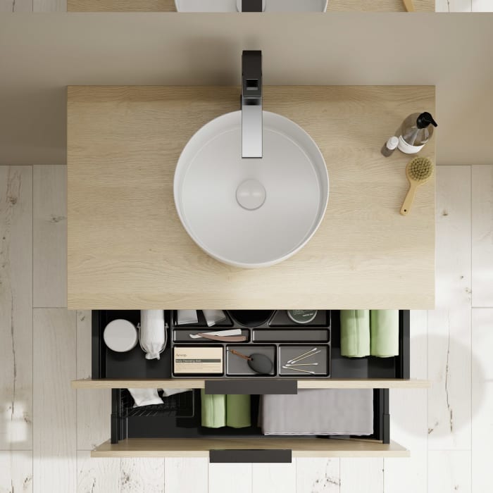 burgbad Eqio Waschtischunterschrank mit Konsolenplatte 90 cm, mit Griff G0200