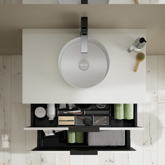 burgbad Eqio Waschtischunterschrank mit Konsolenplatte 90 cm, mit Griff G0200