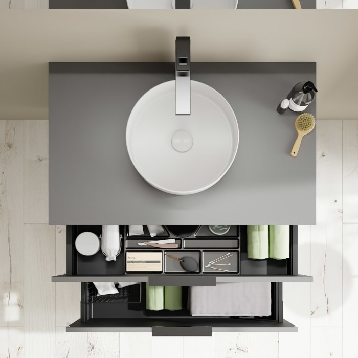 burgbad Eqio Waschtischunterschrank mit Konsolenplatte 90 cm, mit Griff G0200