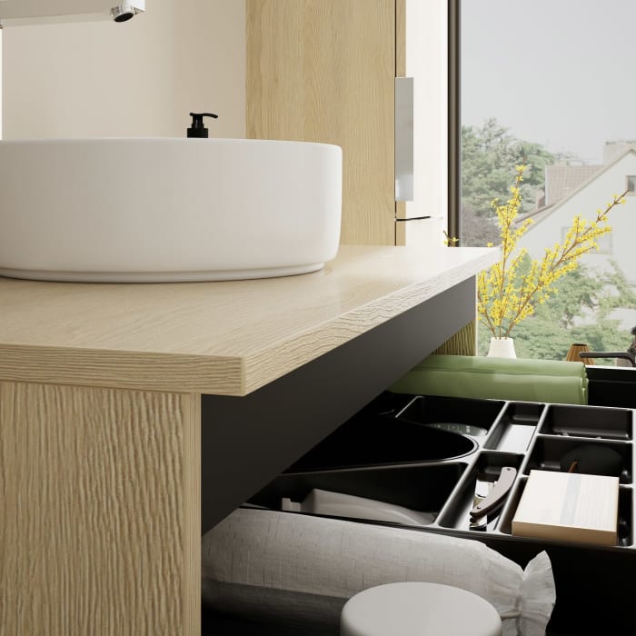 burgbad Eqio Waschtischunterschrank mit Konsolenplatte 90 cm, mit Griff G0146