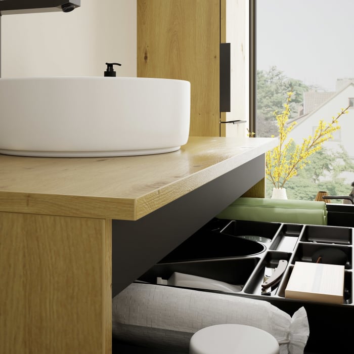 burgbad Eqio Waschtischunterschrank mit Konsolenplatte 90 cm, mit Griff G0200