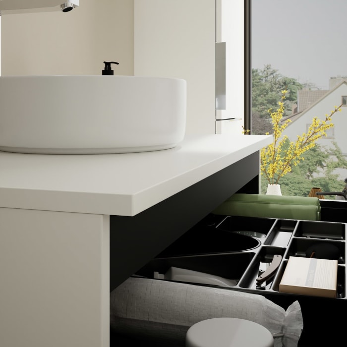 burgbad Eqio Waschtischunterschrank mit Konsolenplatte 90 cm, mit Griff G0146