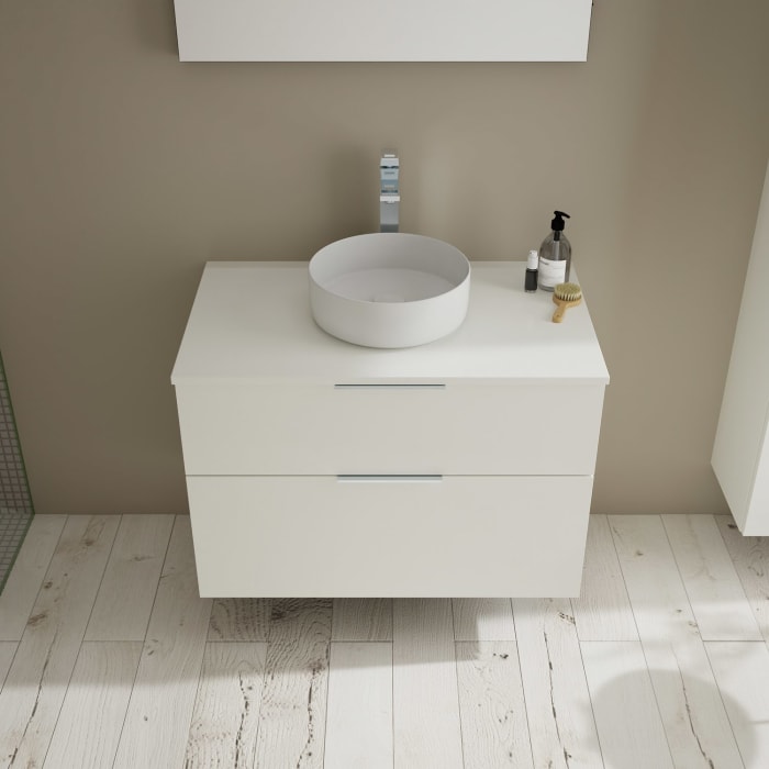 burgbad Eqio Waschtischunterschrank mit Konsolenplatte 90 cm, mit Griff G0146