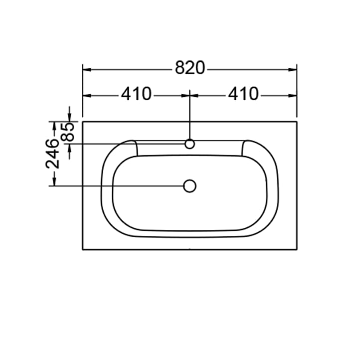 burgbad Fiumo Ersatz-Mineralguß-Waschtisch Fiumo 82 cm