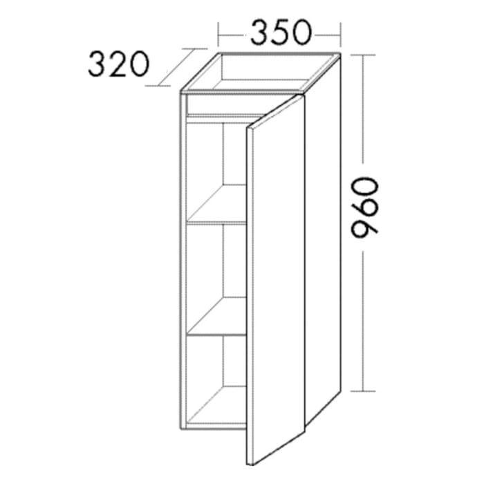 burgbad Fiumo 2.0 Halbhoher Schrank 35 x 32 x 96 cm mit Griff G0200