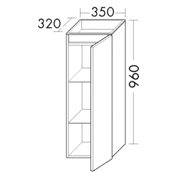 burgbad Fiumo 2.0 Halbhoher Schrank 35 x 32 x 96 cm mit Griff G0200