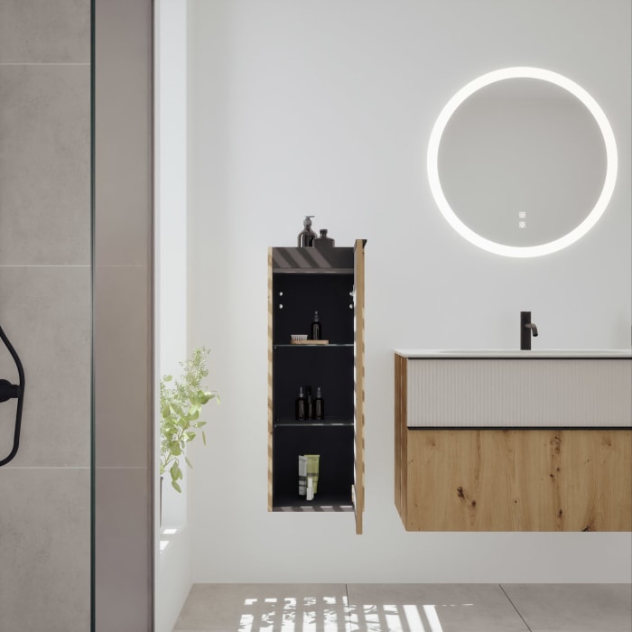 burgbad Fiumo 2.0 Halbhoher Schrank 35 x 32 x 96 cm mit Griff G0200