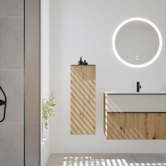 burgbad Fiumo 2.0 Halbhoher Schrank 35 x 32 x 96 cm mit Griff G0200