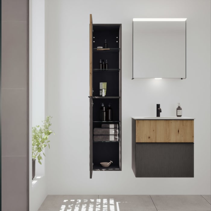 burgbad Fiumo 2.0 Hochschrank 35 x 32 x 160 cm mit Griff G0200