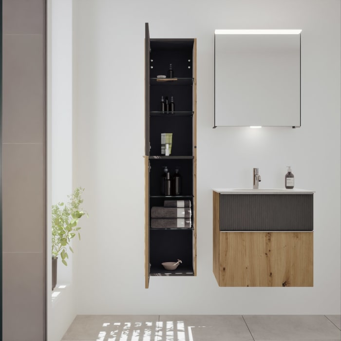 burgbad Fiumo 2.0 Hochschrank 35 x 32 x 160 cm mit Griff G0146