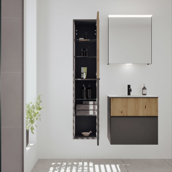 burgbad Fiumo 2.0 Hochschrank 35 x 32 x 160 cm mit Griff G0200