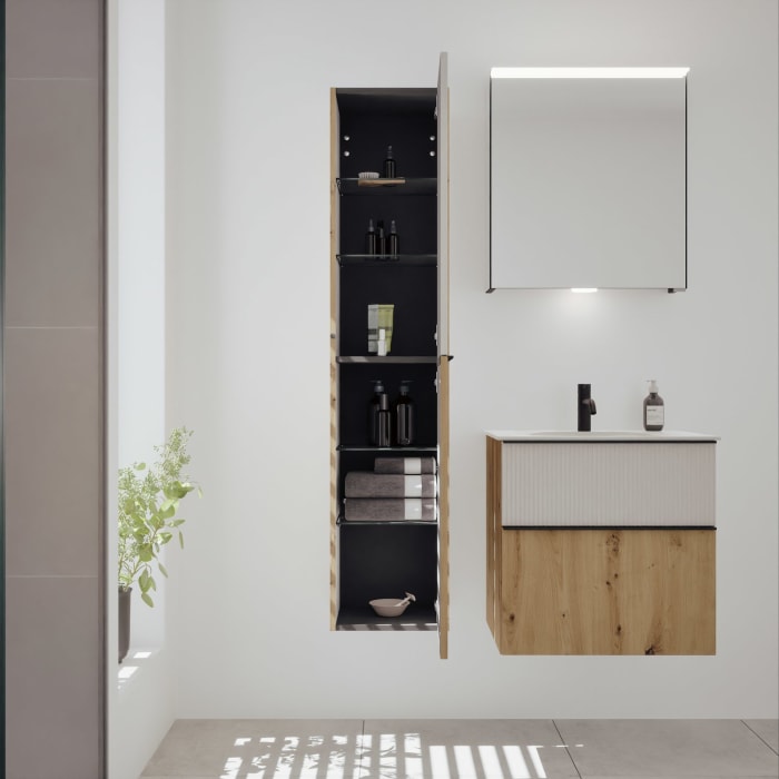 burgbad Fiumo 2.0 Hochschrank 35 x 32 x 160 cm mit Griff G0200