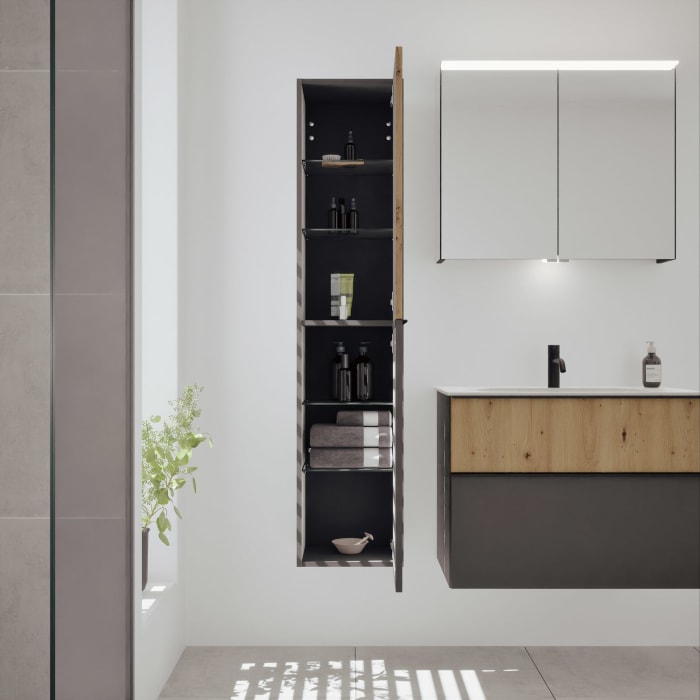 burgbad Fiumo 2.0 Hochschrank 35 x 32 x 160 cm mit Griff G0200