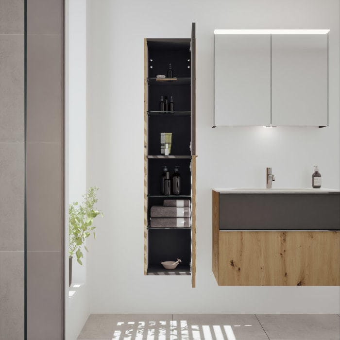 burgbad Fiumo 2.0 Hochschrank 35 x 32 x 160 cm mit Griff G0146